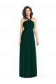 Cheap Draped Halter Neck Long Chiffon Bridesmaid Dress with Low Back Canada