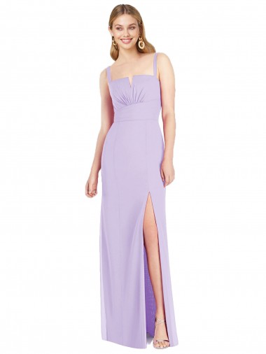 Cheap Spaghetti Straps Mermaid Chiffon Bridesmaid Dress with Side Front Slit Canada