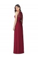 Cheap Halter Neck Full-Length Shirred Chiffon Bridesmaid Dress Canada