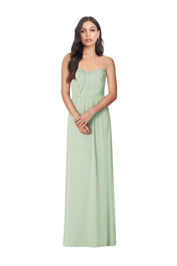 Cheap Strapless Sweetheart All-Over Shirring Chiffon Bridesmaid Dress Canada