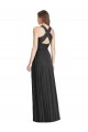 Cheap Full Length V-Neck Chiffon Bridesmaid Dress with Wide Criss Cross Straps Canada