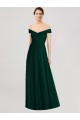 Cheap Full length Off the Shoulder Chiffon Bridesmaid Dress Canada