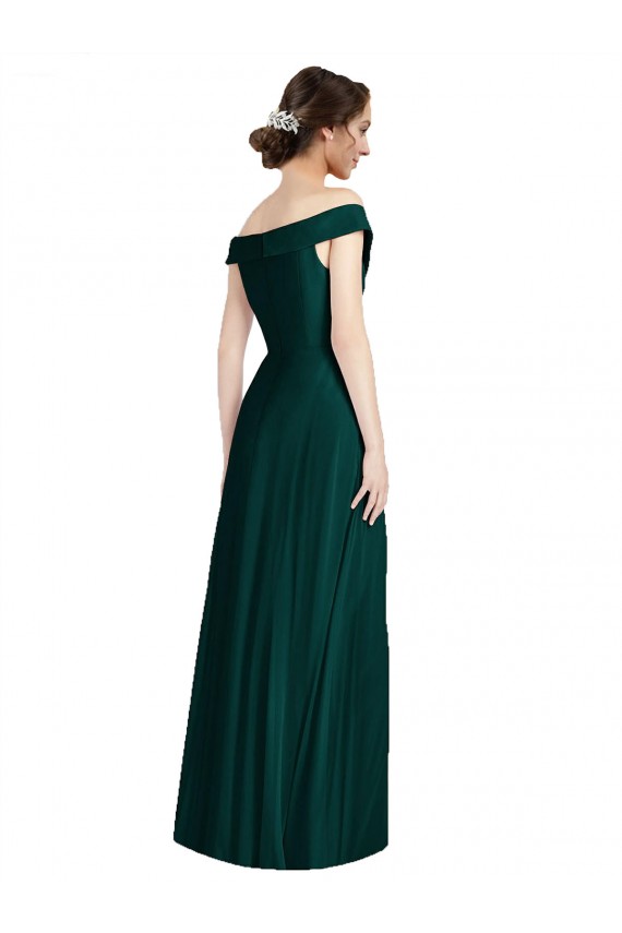 Cheap Full length Off the Shoulder Chiffon Bridesmaid Dress Canada