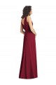 Cheap Draped V-Neck Long Sleeveless Chiffon Bridesmaid Dress Canada