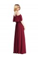 Cheap Spaghetti Straps V-Neck Chiffon Bridesmaid Dress with Sash Tie Canada