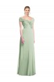 Cheap Draped Off the Shoulder Lux Chiffon Bridesmaid Dress Canada