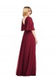 Cheap Full Length Lux Chiffon Flutter Sleeves Bridesmaid Dress Canada