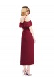 Cheap Cocktail Wrap Chiffon Bridesmaid Dress with Fluttering Ruffles Canada