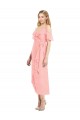 Cheap Cocktail Wrap Chiffon Bridesmaid Dress with Fluttering Ruffles Canada