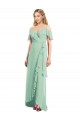Cheap High Low Off the Shoulder Wrap Chiffon Bridesmaid Dress  Canada