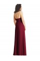 Cheap V-Neck Low Back Maxi Wrap Chiffon Bridesmaid Dress Canada