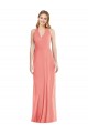 Cheap V-Neck Halter Chiffon Maxi Bridesmaid Dress Open Back Canada