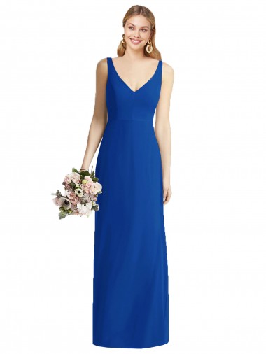 Cheap Sleeveless V-Back Long Trumpet Chiffon Bridesmaid Dress Canada