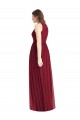 Cheap Shirred Skirt Jewel Neck Halter Chiffon Bridesmaid Dress with Front Slit Canada