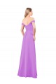 Cheap Off The Shoulder Draped Sleeves A-Line Chiffon Bridesmaid Dress Canada