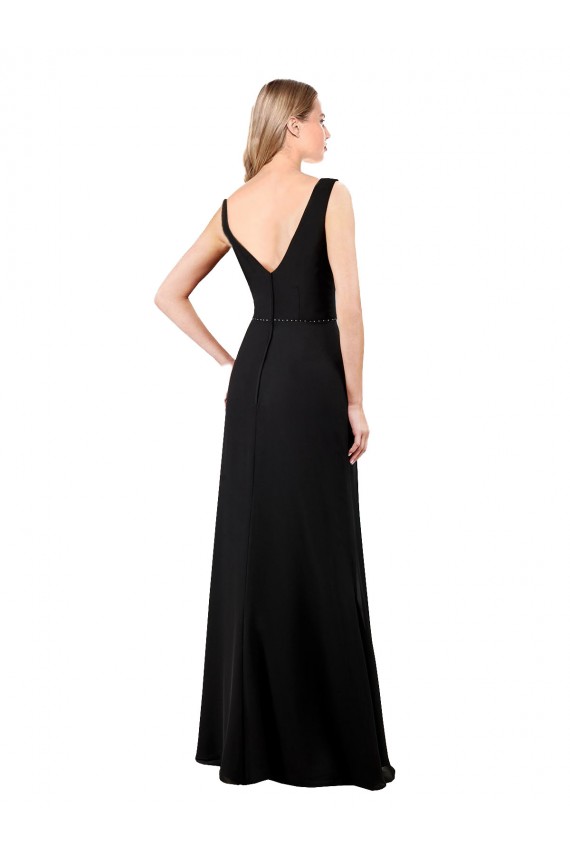 Cheap V-Neckline Chiffon Bridesmaid Dress with Draped Bodice Canada