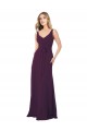 Cheap Long Chiffon Bridesmaid Dress with Front Bow Canada