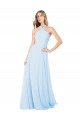 Cheap Criss Cross High Neck Halter Chiffon Bridesmaid Dress Canada