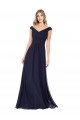 Cheap Off the Shoulder Classic Chiffon Bridesmaid Dress with Draped Bodice Canada
