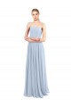 Cheap Luxe Chiffon Straight Neckline Long Chiffon Bridesmaid Dress with Skinny Straps Canada