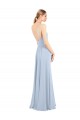 Cheap Luxe Chiffon Straight Neckline Long Chiffon Bridesmaid Dress with Skinny Straps Canada