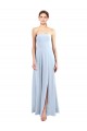 Cheap Fitted Strapless Full Length Chiffon Bridesmaid Dress with Front Slit Canada