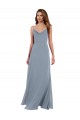 Cheap Long Full Length Draped Cowl Neck V-Back Slip Chiffon Bridesmaid Dress Canada