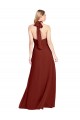 Cheap Slim High Neck Halter Fitted Open Back Chiffon Bridesmaid Dress Canada