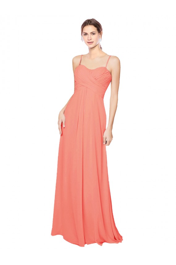 Cheap Empire Waist Spaghetti Straps Sweetheart Chiffon Bridesmaid Dress Canada