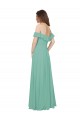 Cheap Flounce Sleeves Off the Shoulder Long Chiffon Bridesmaid Dress Canada