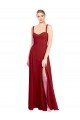 Cheap Sweetheart Neckline Long Chiffon Bridesmaid Dress with Side Slit and Wide Straps Canada