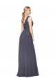 Cheap Floor Length High Neck V-Back Chiffon Bridesmaid Dress Canada