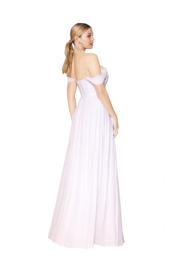 Cheap Off the Shoulder Long Full Length Chiffon Bridesmaid Dress Canada