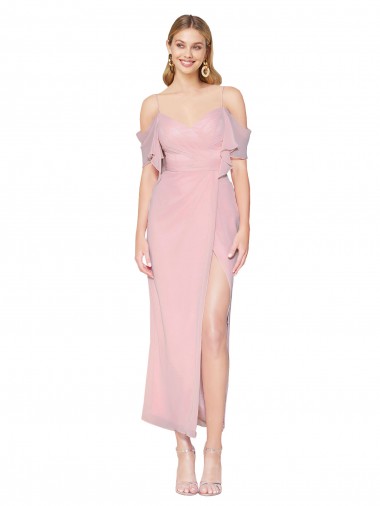 Cheap Mermaid Cold Shoulder Short Knee Length Chiffon Bridesmaid Dress Canada