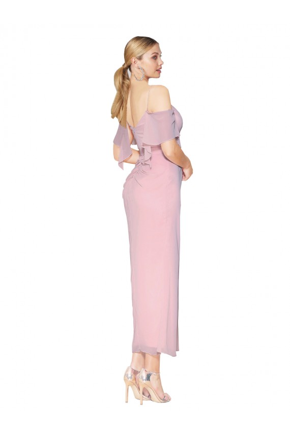 Cheap Mermaid Cold Shoulder Short Knee Length Chiffon Bridesmaid Dress Canada