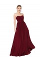 Cheap Draped Strapless Long A-Line Chiffon Bridesmaid Dress Canada