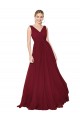 Cheap Draped A-Line V-Neck Floor Length Chiffon Bridesmaid Dress Canada