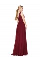 Cheap Draped A-Line V-Neck Floor Length Chiffon Bridesmaid Dress Canada