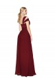 Cheap Off the Shoulder Long Chiffon Bridesmaid Dress with Side Slit Canada