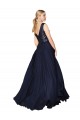 Cheap High Neck V-Neck Long Chiffon Bridesmaid Dress with Sequin Top Canada