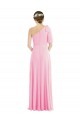 Cheap Bow One Shoulder Flounce Sleeve Maxi Bridesmaid Dress Canada