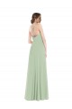 Cheap Scoop Neck Tie Strap Maxi Bridesmaid Dress with Front Slit Canada