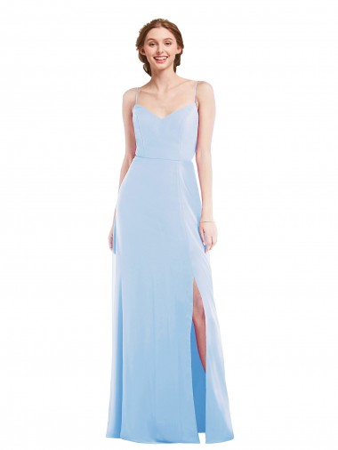 Cheap Tie Back Cutout Maxi Bridesmaid Dress with Front Slit Canada