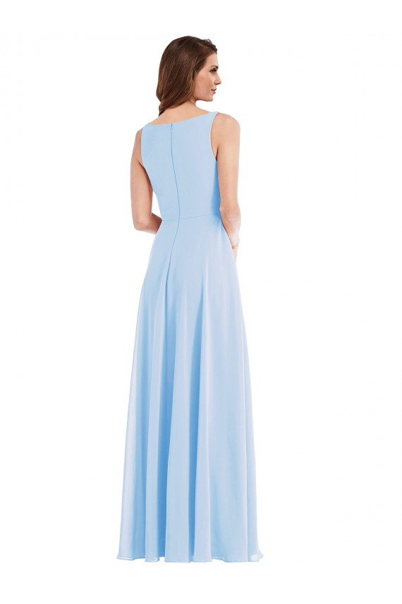 Cheap Deep V-Neck Chiffon Maxi Bridesmaid Dress Canada