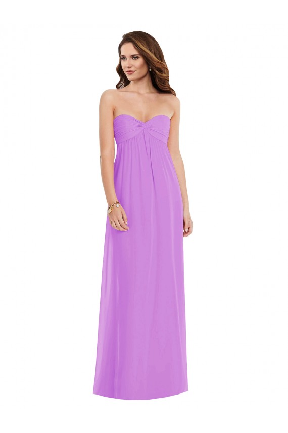 Cheap Empire Waist Twist Shirred Strapless Bridesmaid Dress Canada