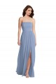 Cheap Strapless A-Line Maxi Bridesmaid Dress with Front Slit Canada