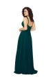 Cheap Tied Bodice Sweetheart V-Neck Chiffon Bridesmaid Dress Canada