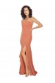 Cheap Chiffon Square Neck Bridesmaid Dress with Ruffled Skirt Slit Canada