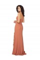 Cheap Chiffon Square Neck Bridesmaid Dress with Ruffled Skirt Slit Canada