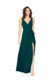 Cheap V-Neck Chiffon Bridesmaid Dress with Front Skirt Slit Canada